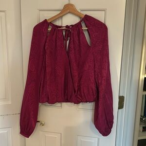 Veronica Beard magenta silk blend blouse